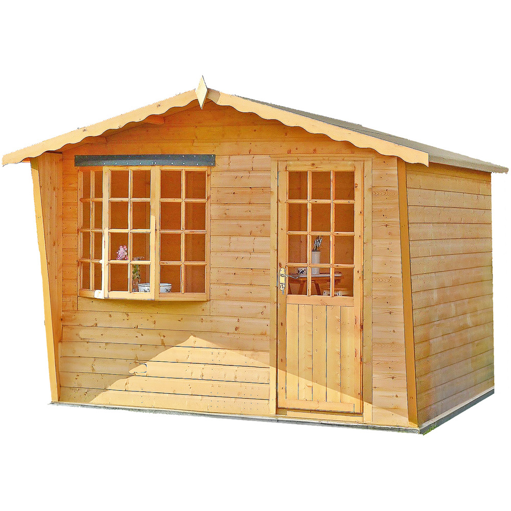 Shire Goodwood 9 x 6ft Shiplap Style C Security Cabin Apex Summerhouse Image 1