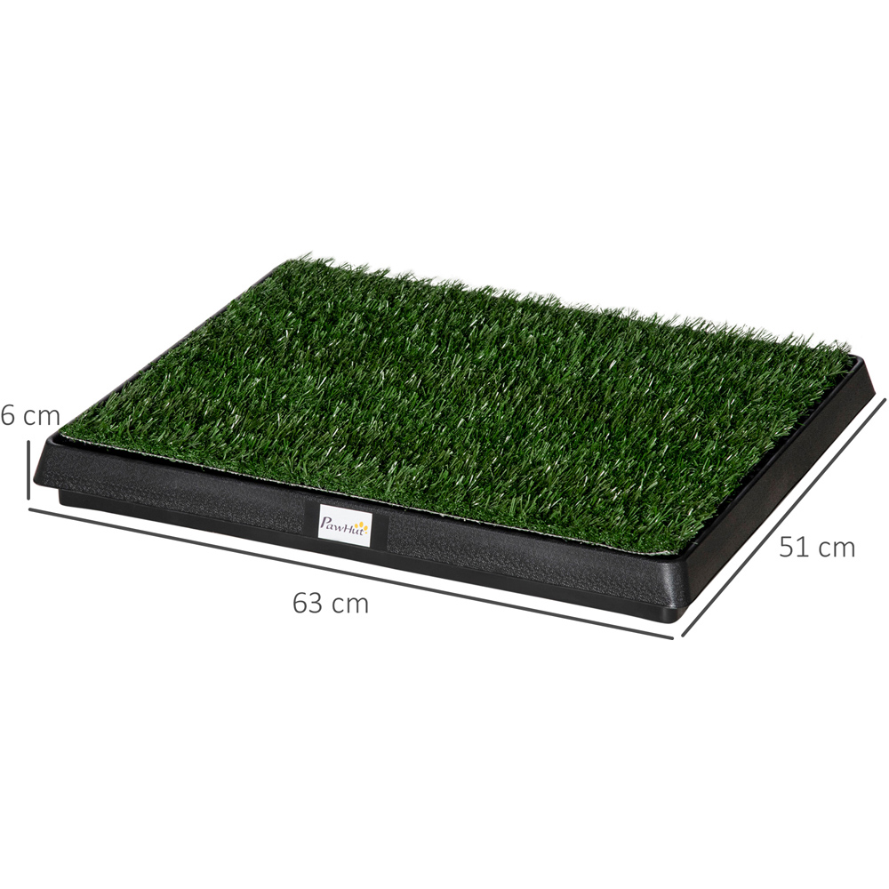 PawHut Pet Dog Potty Training Toilet Grass Mat with Tray Image 7