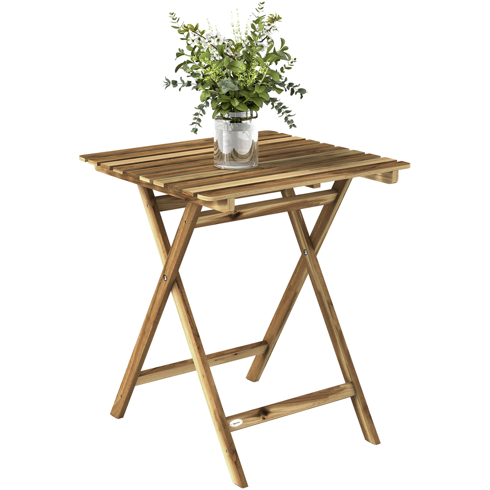 Outsunny Natural Wood Foldable Garden Coffee Table Image 2