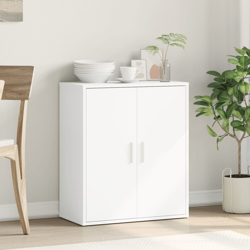 vidaXL 2 Door White Sideboard Image 8