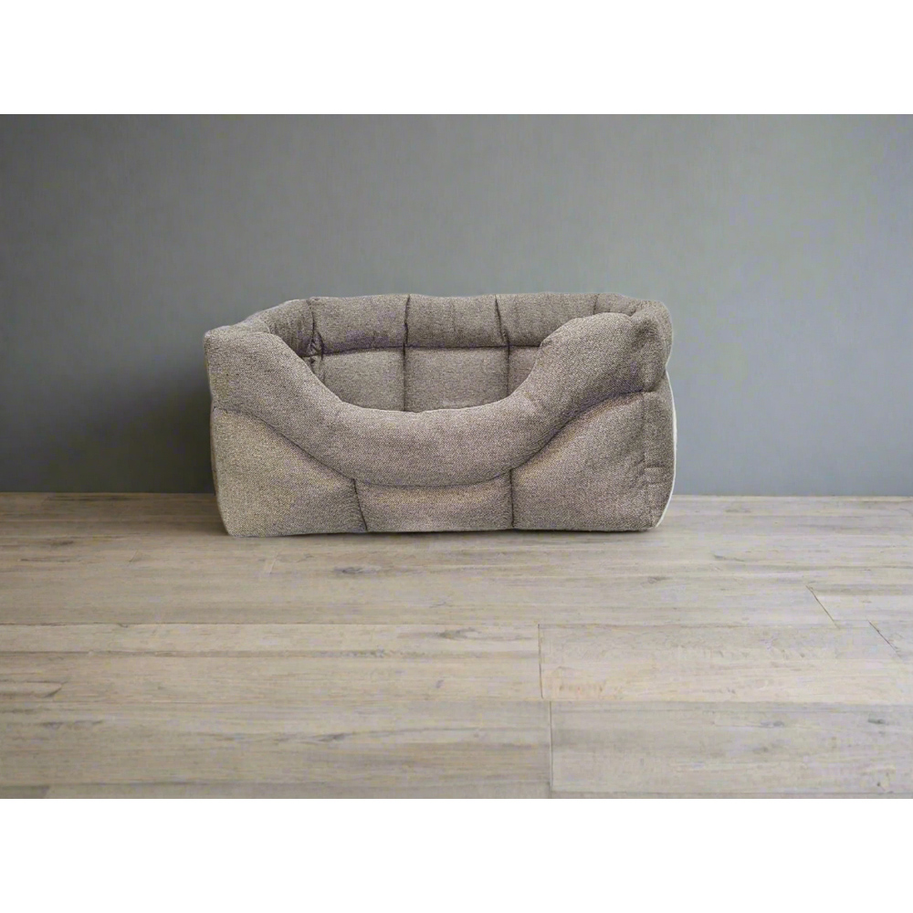 P&L Jumbo Brown Premium Orkney Tweed Fabric Drop Fronted Softee Rectangle Pet Bed Image 2