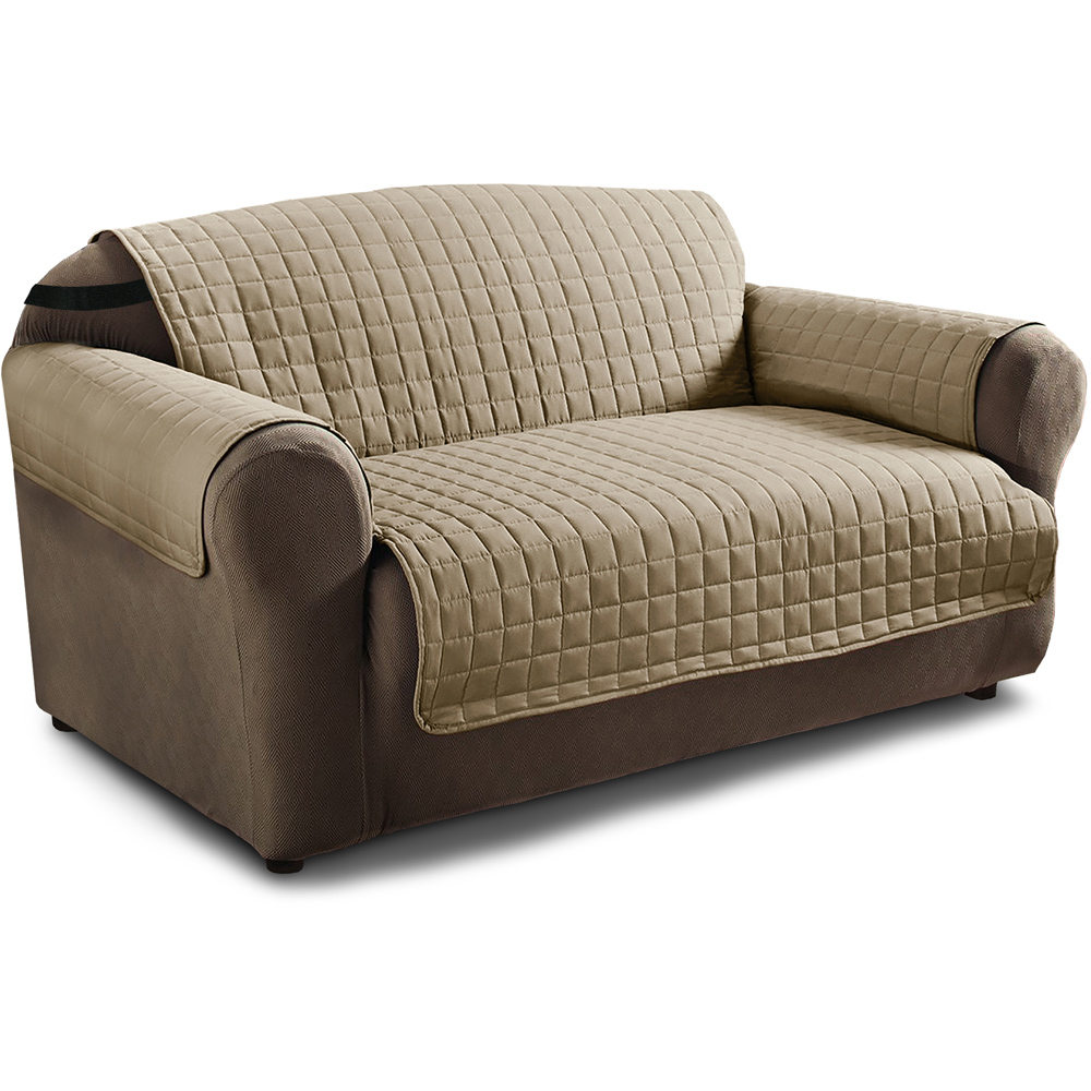 Homerepublic 2 Seater Cream Microfibre Water-Repellent Sofa Protector Image 1