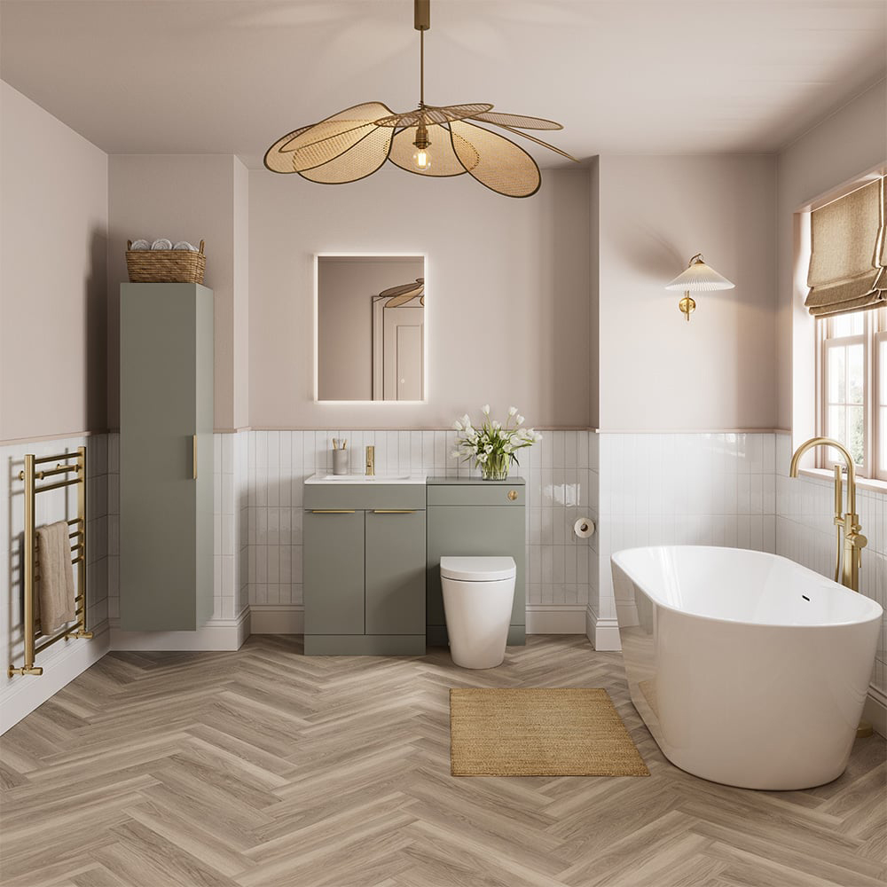 Bathstore Newton Brushed Brass Floor Standing Bath Shower Mixer Image 5