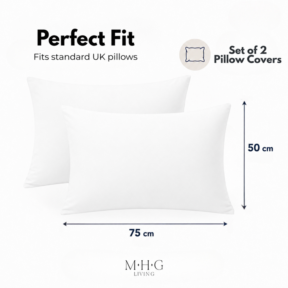 MHG Living White Microfibre Envelope Closure Pillowcase 50 x 75cm 2 Pack Image 7