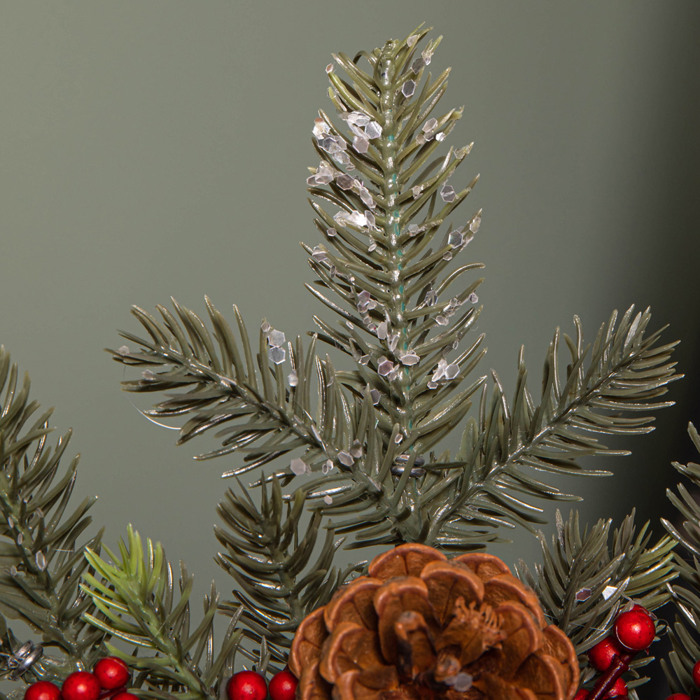 Samuel Alexander Red Berries Pinecones Foliage Christmas Tree Topper 33cm Image 4
