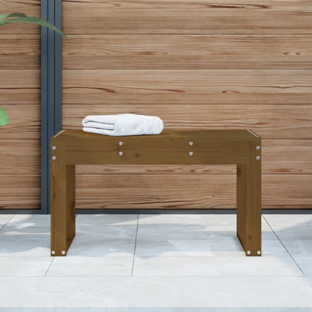 vidaXL Honey Brown Solid Pine Wood Slatted Garden Bench 80 x 38 x 45cm Image 1