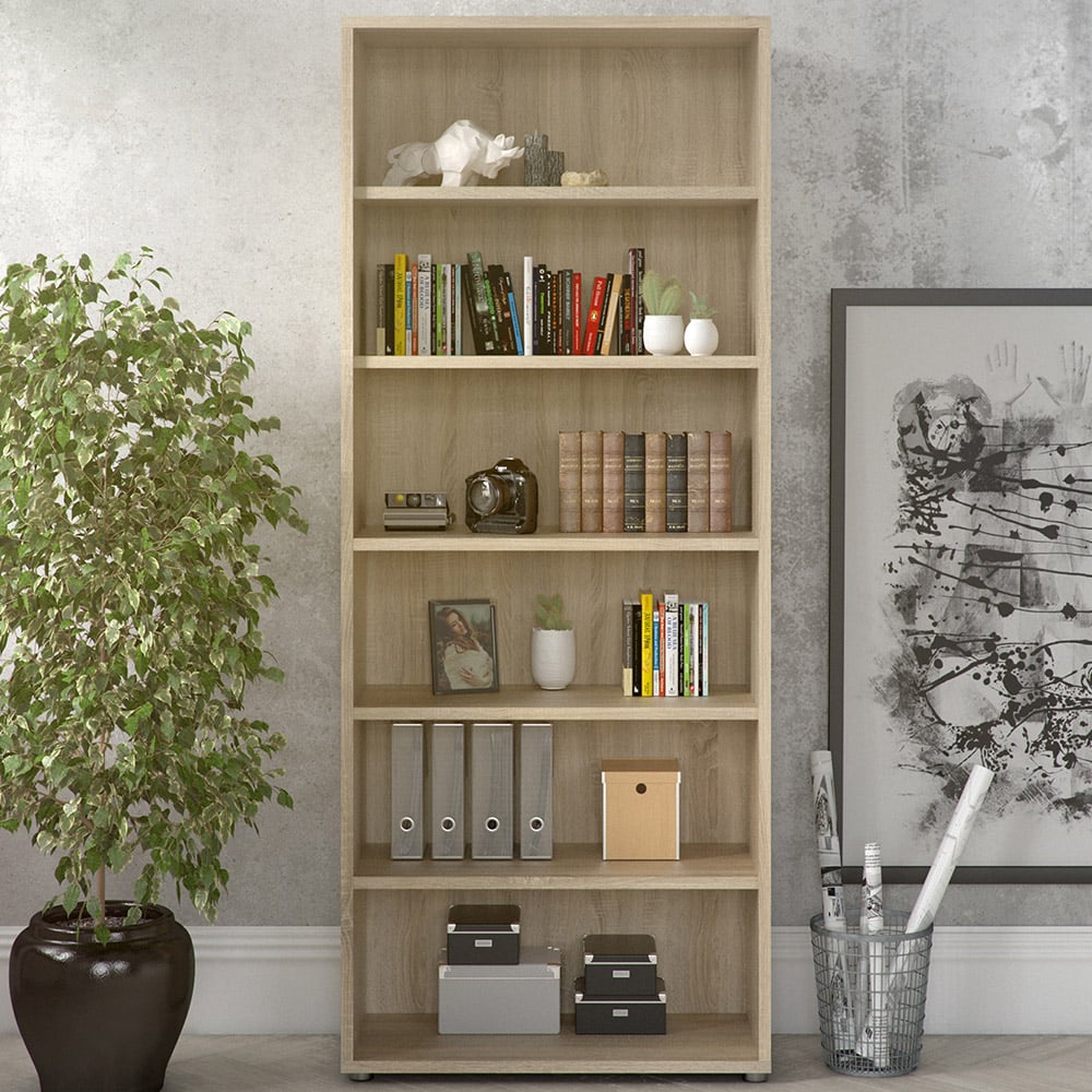 Florence 5 Shelf Oak Bookcase Image 1