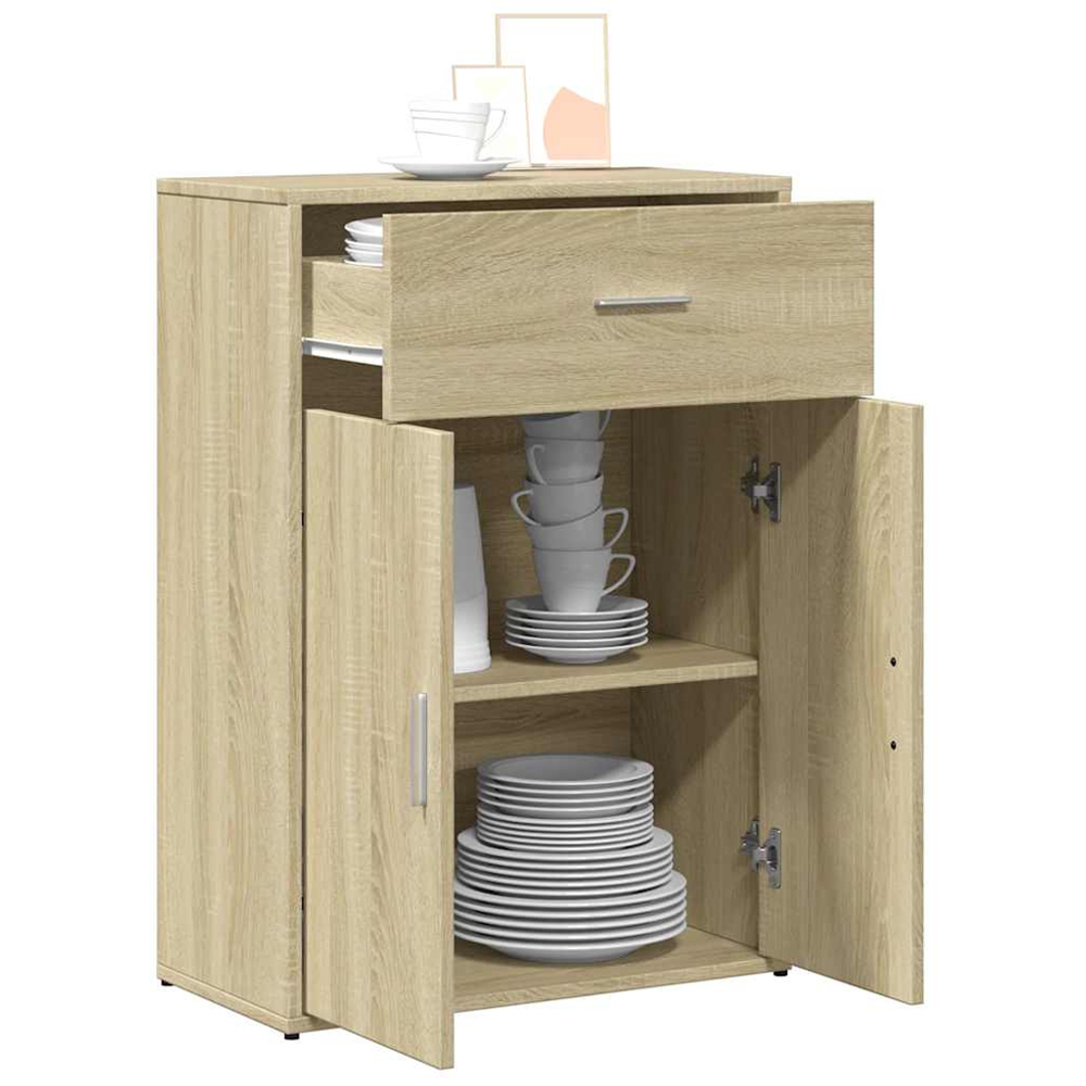 vidaXL 2 Door Single Drawer Sonoma Oak Sideboard Image 4