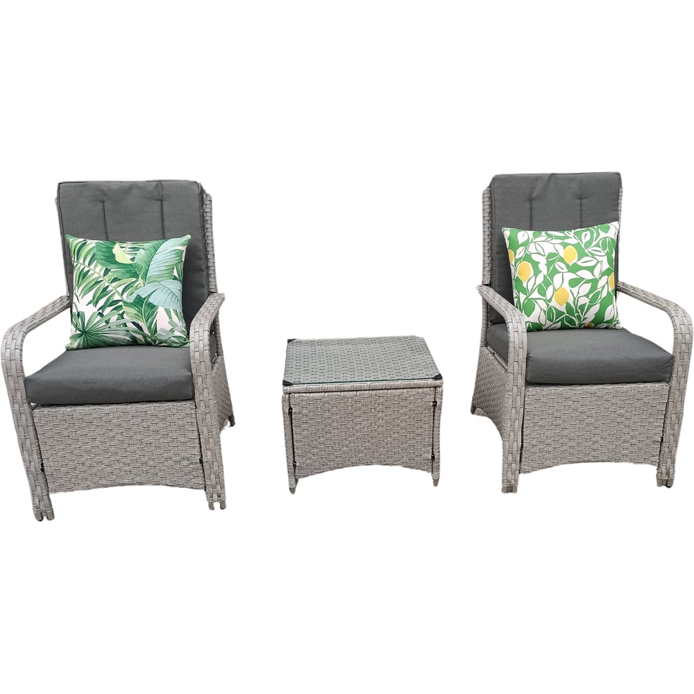 Outdoor Living Leigh 2 Seater Natural Wicker Rattan Bistro Set with Outdoor Cushion Image 3