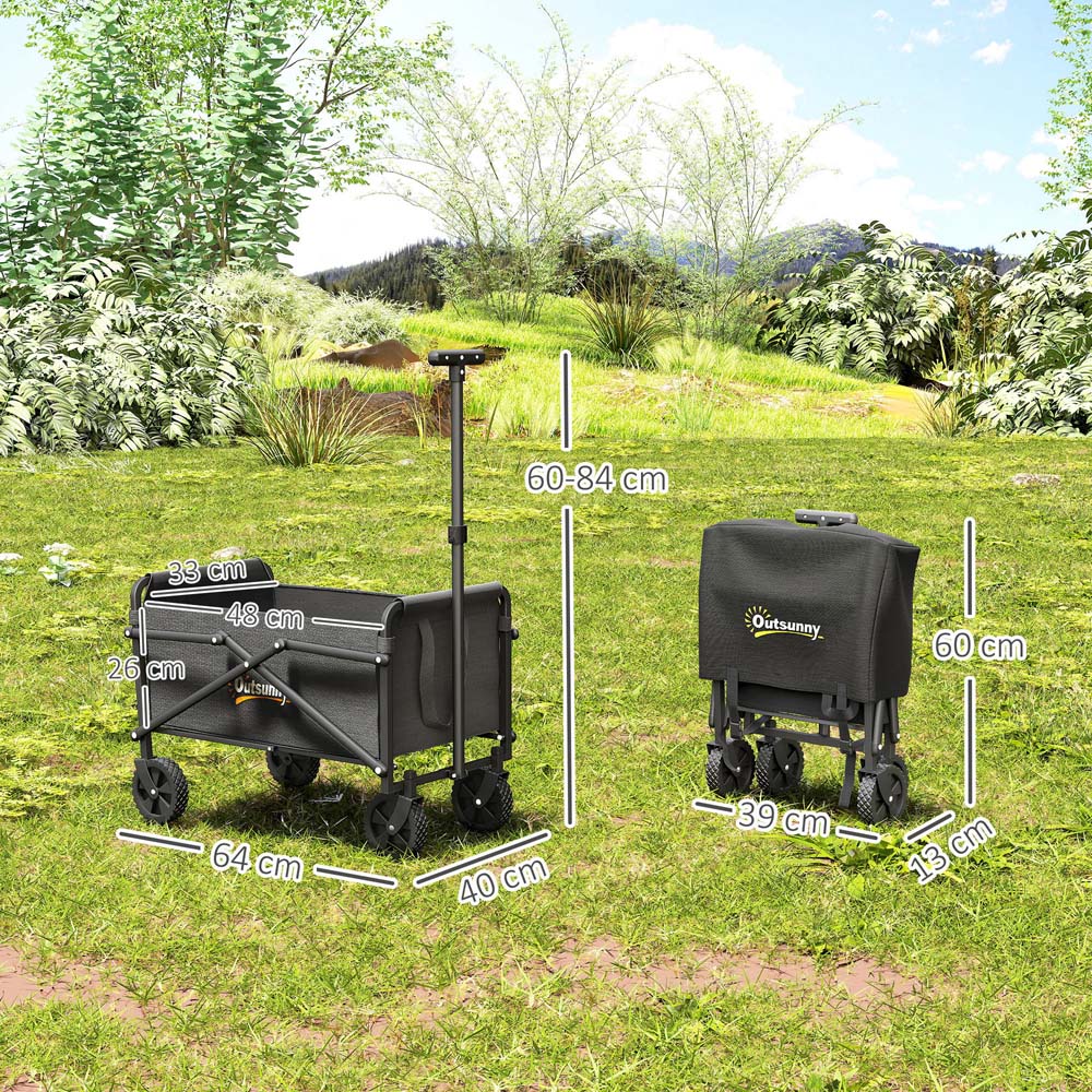 Outsunny 41L Black Heavy Duty Folding Garden Trolley Image 9