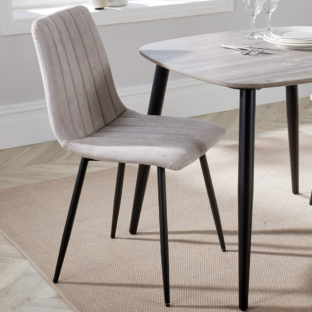 Core Products Aspen Set of 2 Natural and Black Straight Stitch Dining Chair Image 1