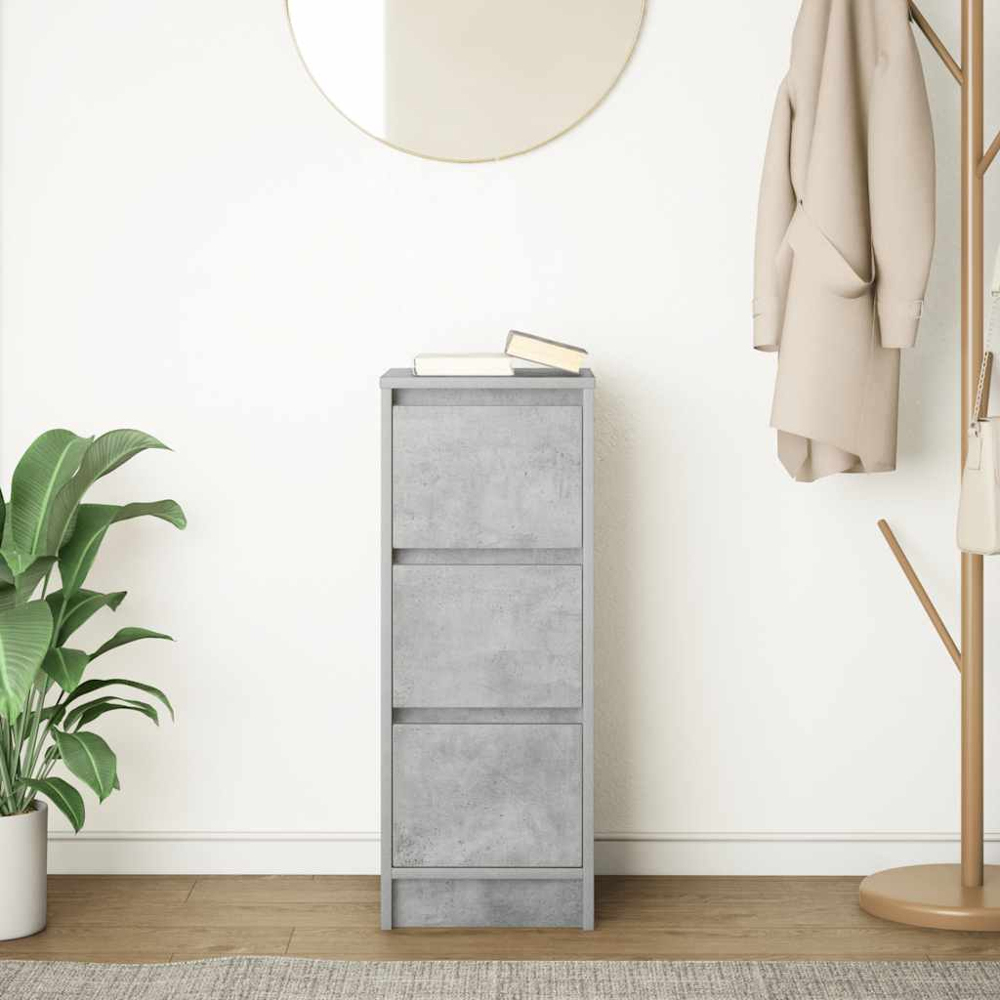 vidaXL 3 Drawer Concrete Grey Sideboard Image 9