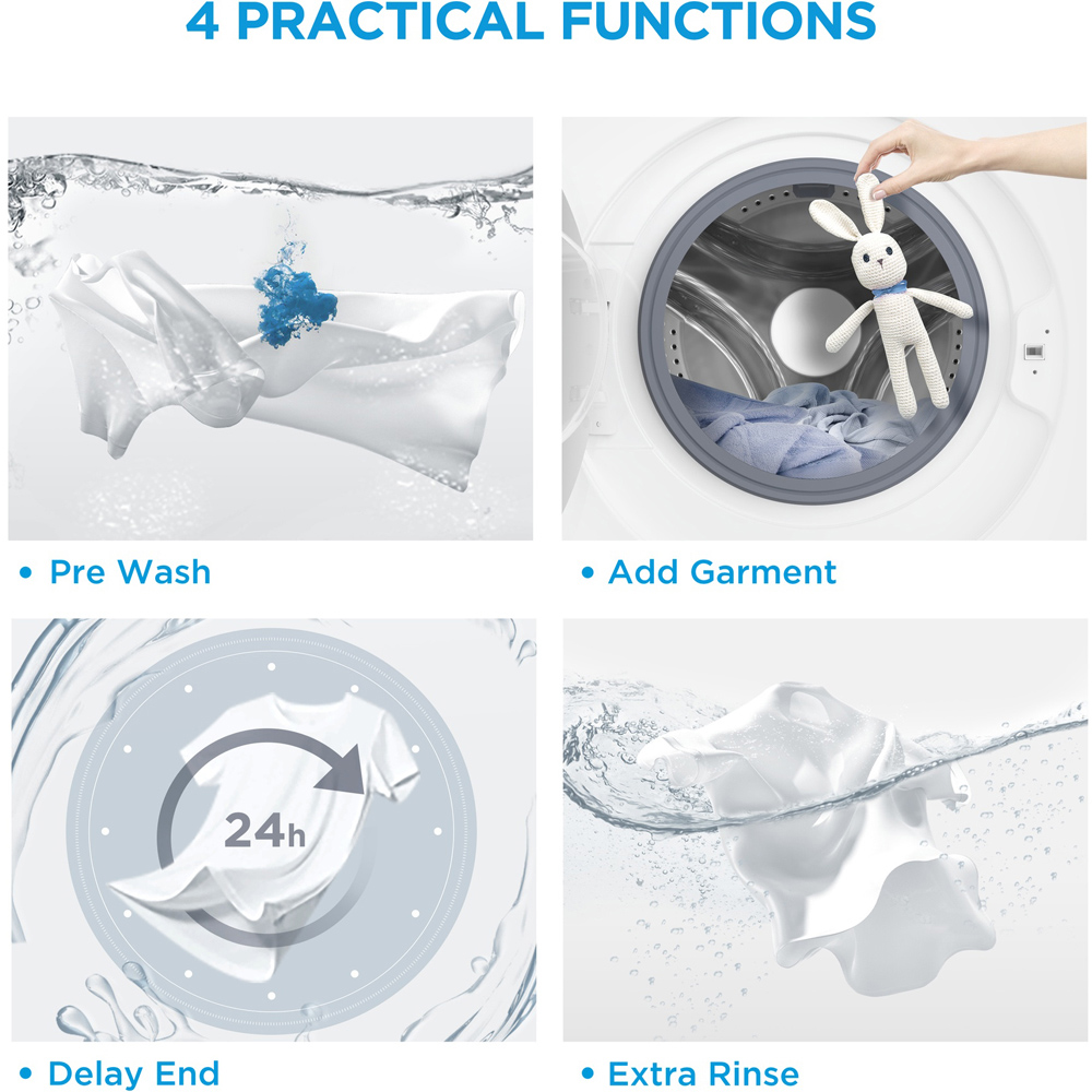 Midea MF110W80BA10/W 8kg White Freestanding Washing Machine Image 6