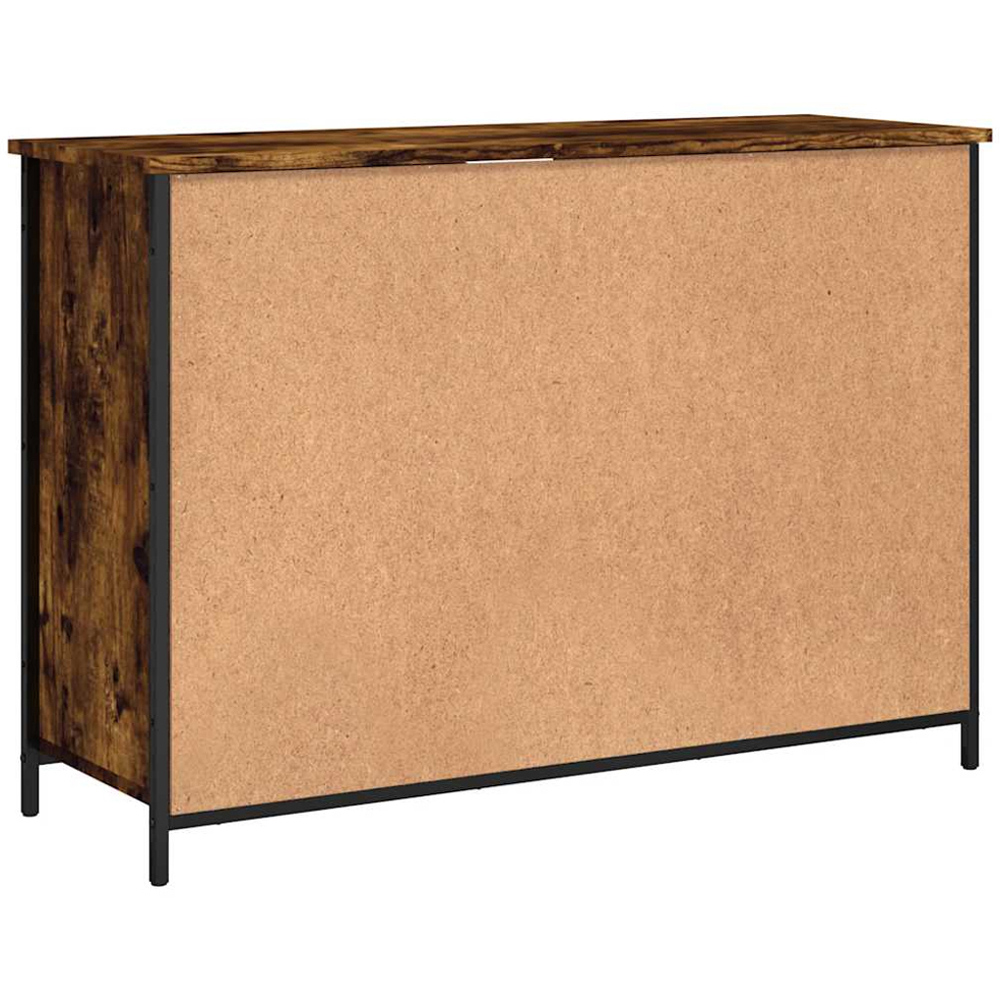 vidaXL 2 Door 3 Shelf Brown Oak Smoked Oak Sideboard Image 7