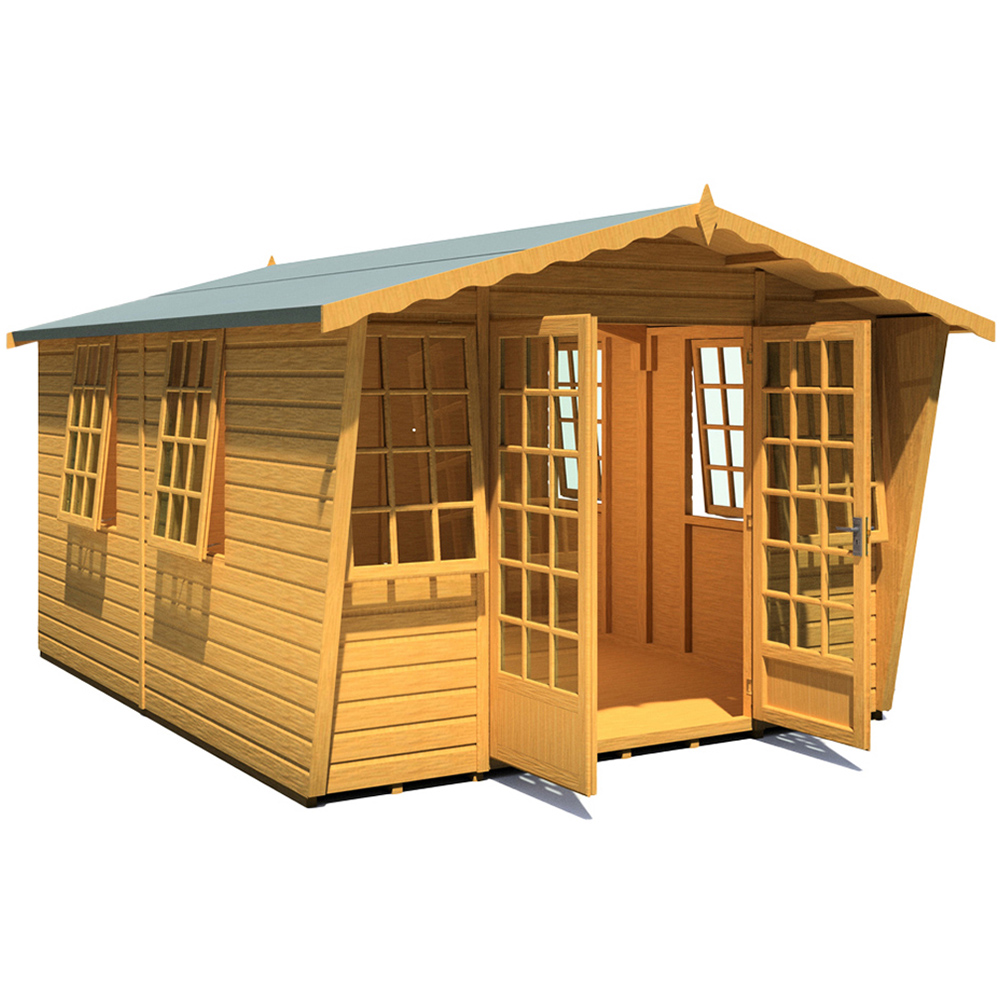 Shire Beaulieu 10 x 12ft Double Door Shiplap Apex Summerhouse Image 2
