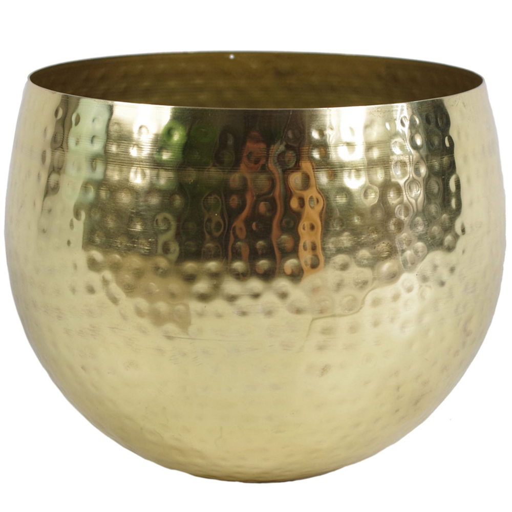 Leaf Artificial Monstera Plant in Golden Metal Planter 60cm Image 4