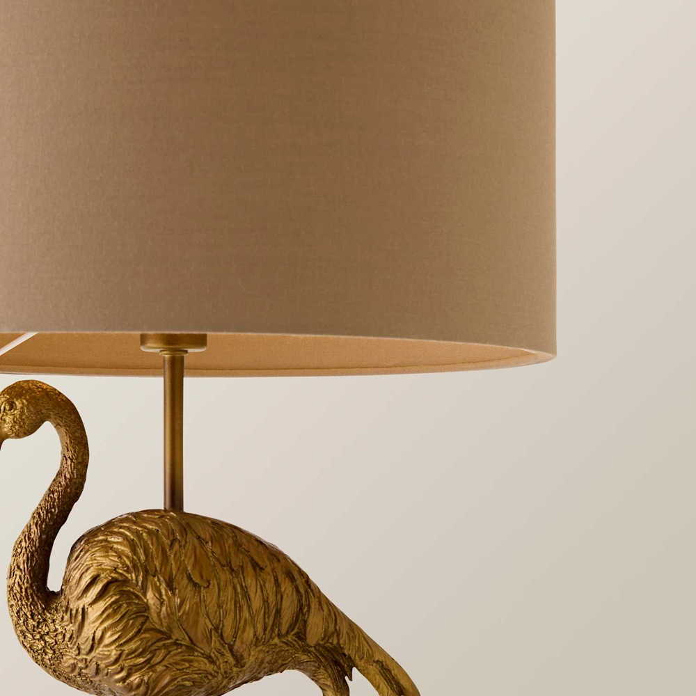 ValueLights Flo Flamingo Mink Taupe Drum Shade Bronze Table Lamp with Bulb Image 4