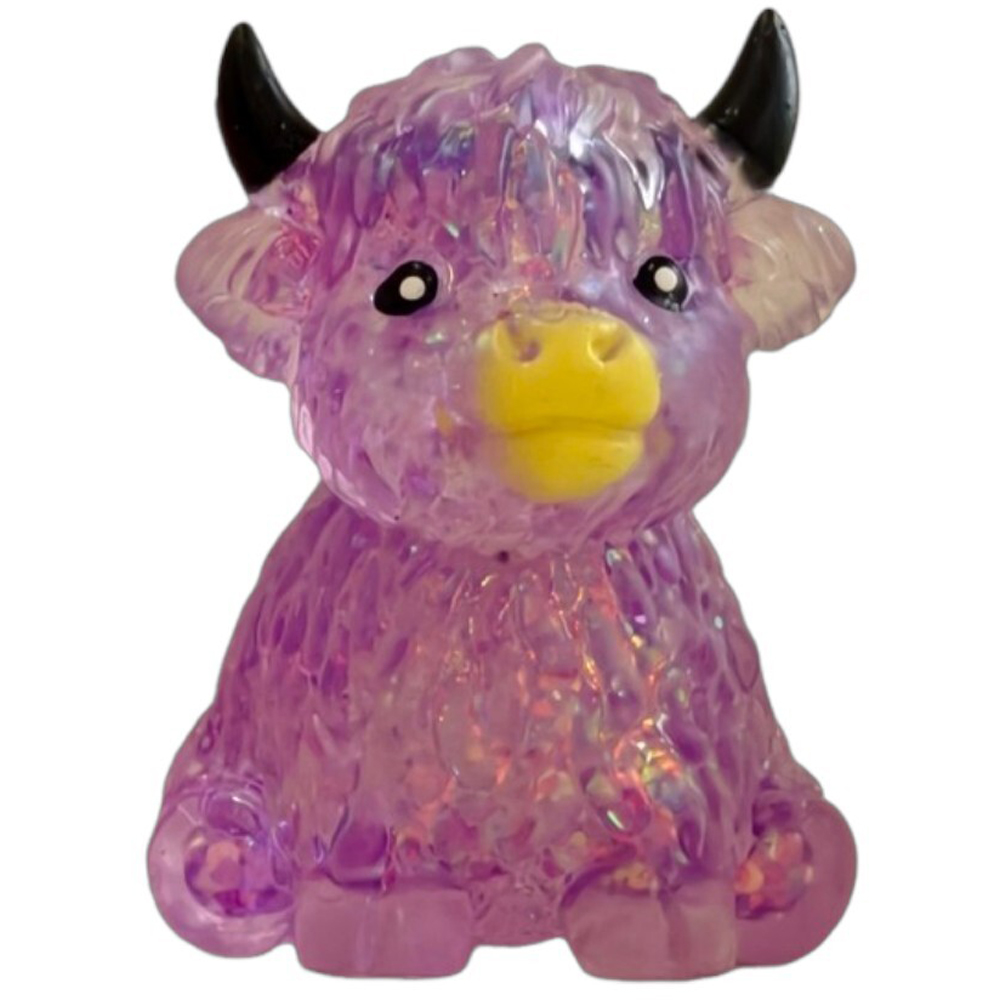 Squeeze Glitter Highland Cow Stress Toy Image 4