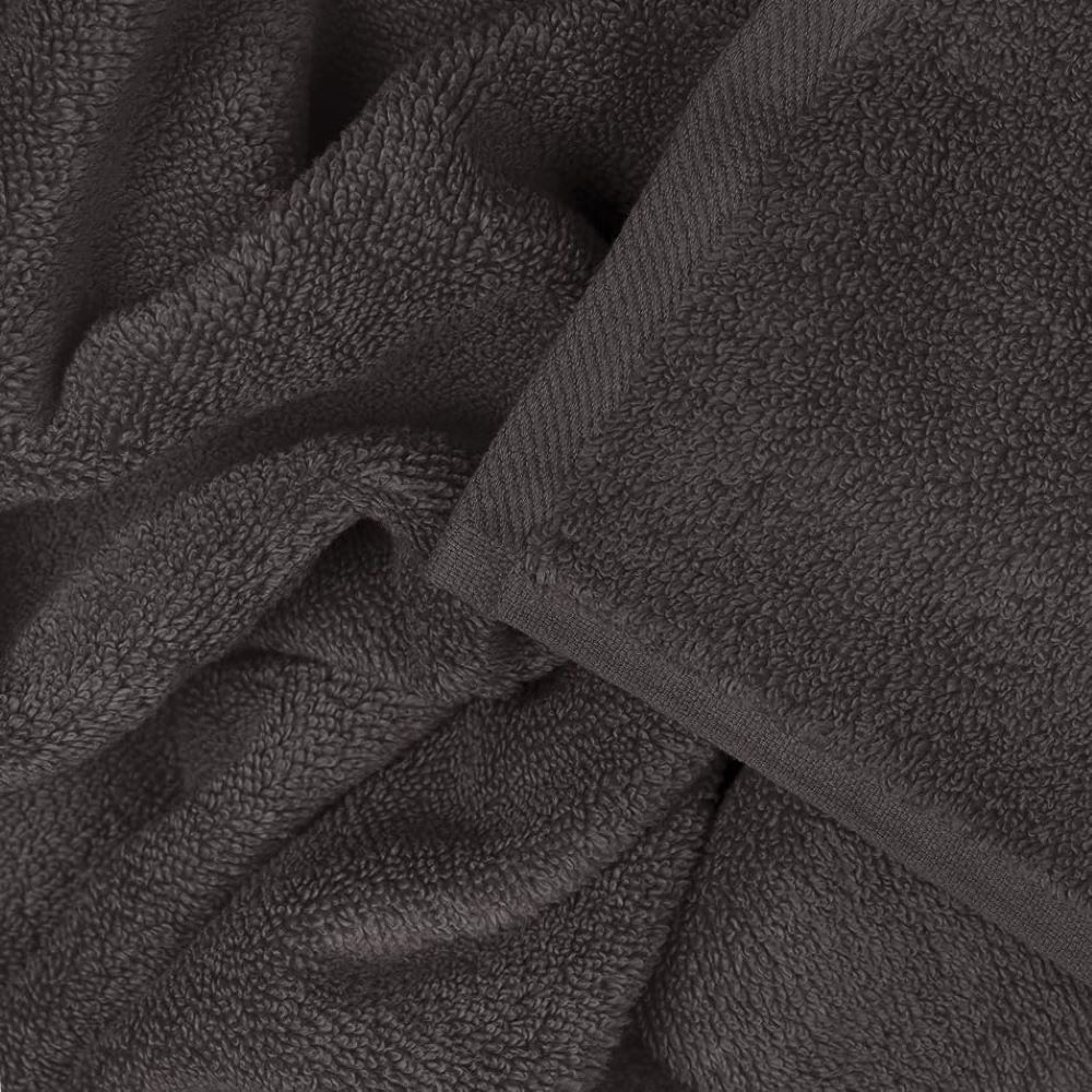 Allure Bath Fashions Luxury Zero Twist Egyptian Cotton Charcoal Grey Hand Towel 2 Pack Image 2