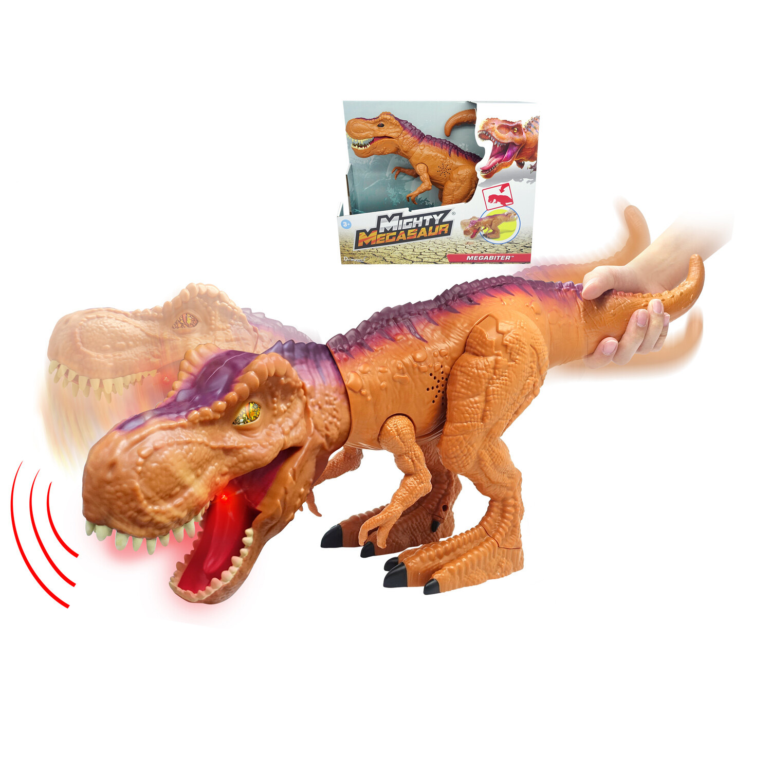 Mighty Megasaur Orange Megabiter Toy Image 1