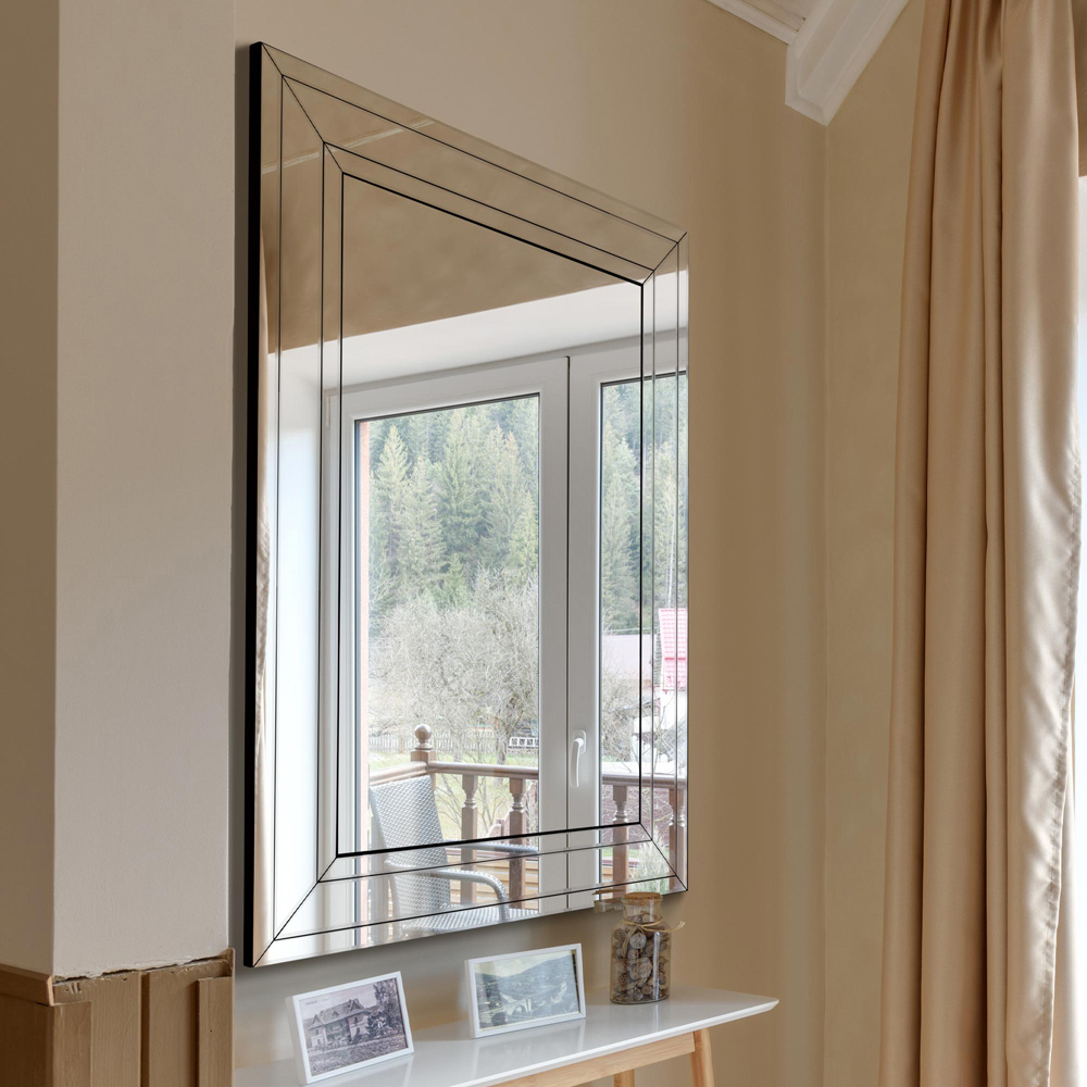MirrorOutlet Langley Bevelled Wall Mirror 144 x 116cm Image 2