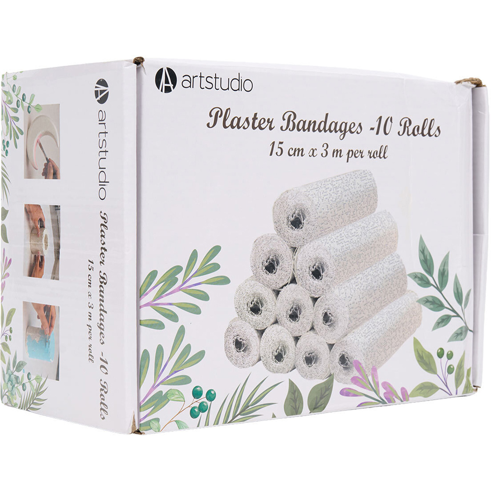 Pack of 10 Plaster Bandage Rolls White Image 2