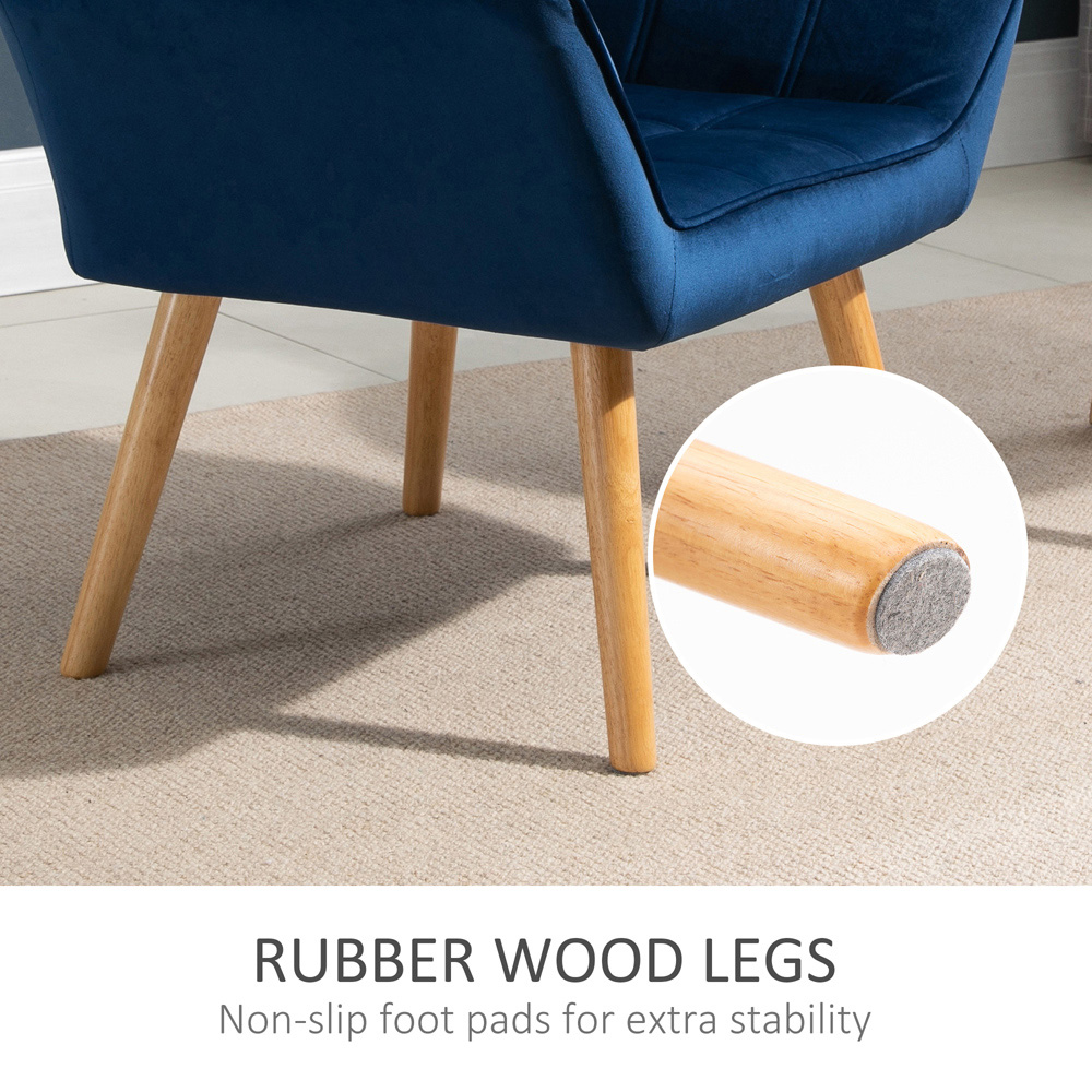 Portland Blue Velvet Armchair  Image 5