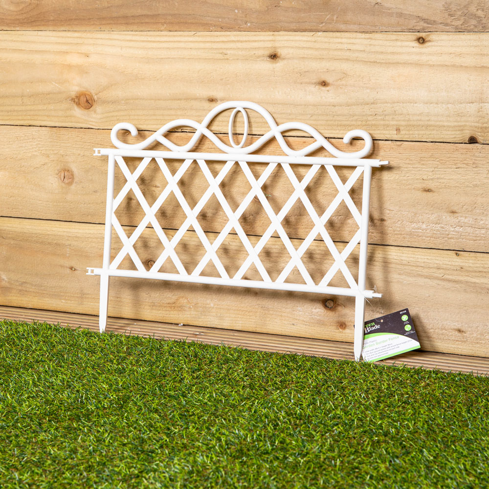 Samuel Alexander 6 Pack White Plastic Garden Patio Lawn Border Fence Edging Image 8