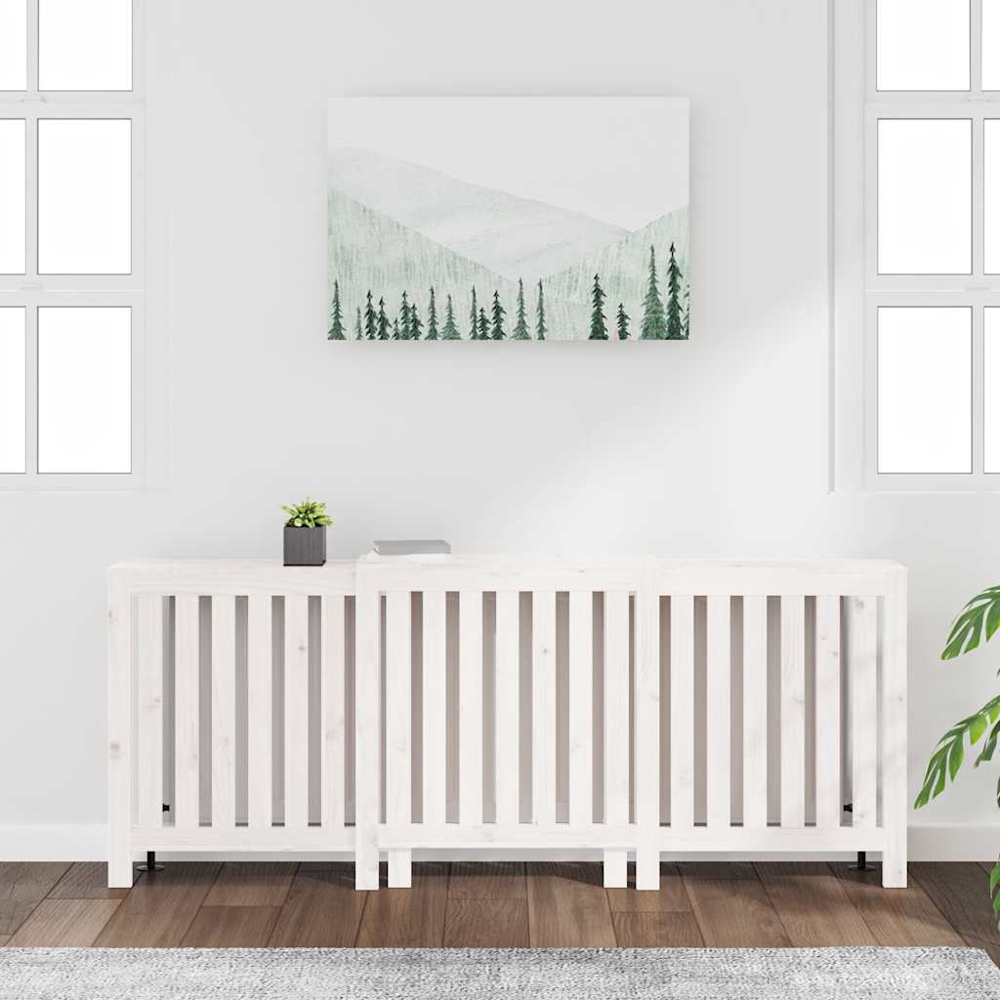 vidaXL White Pine Wood Radiator Cover 850 x 2100mm Image 2
