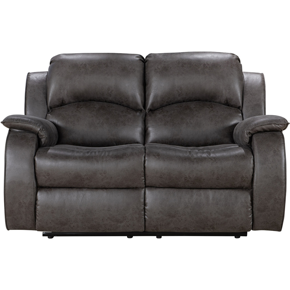Monaco Pellissima 2 Seater Grey Leather Manual Recliner Sofa Image 2