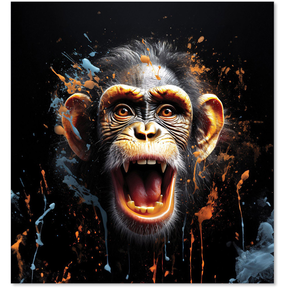 Warren Reed Designer Splashart Monkey Face Glass Kitchen Splashback 75 x 70cm Image 2