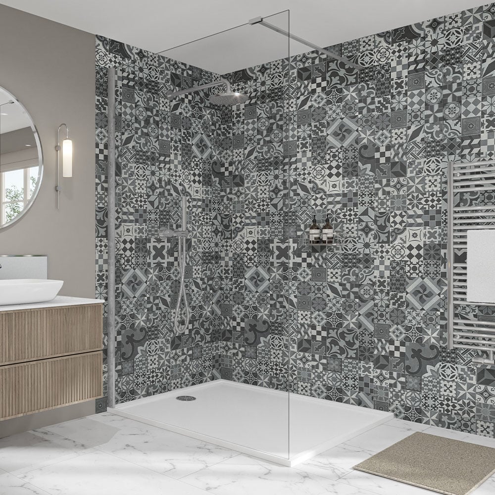 Wetwall Elite Double Post Formed Abruzzo Shower Panel 2420 x 580mm Image 1