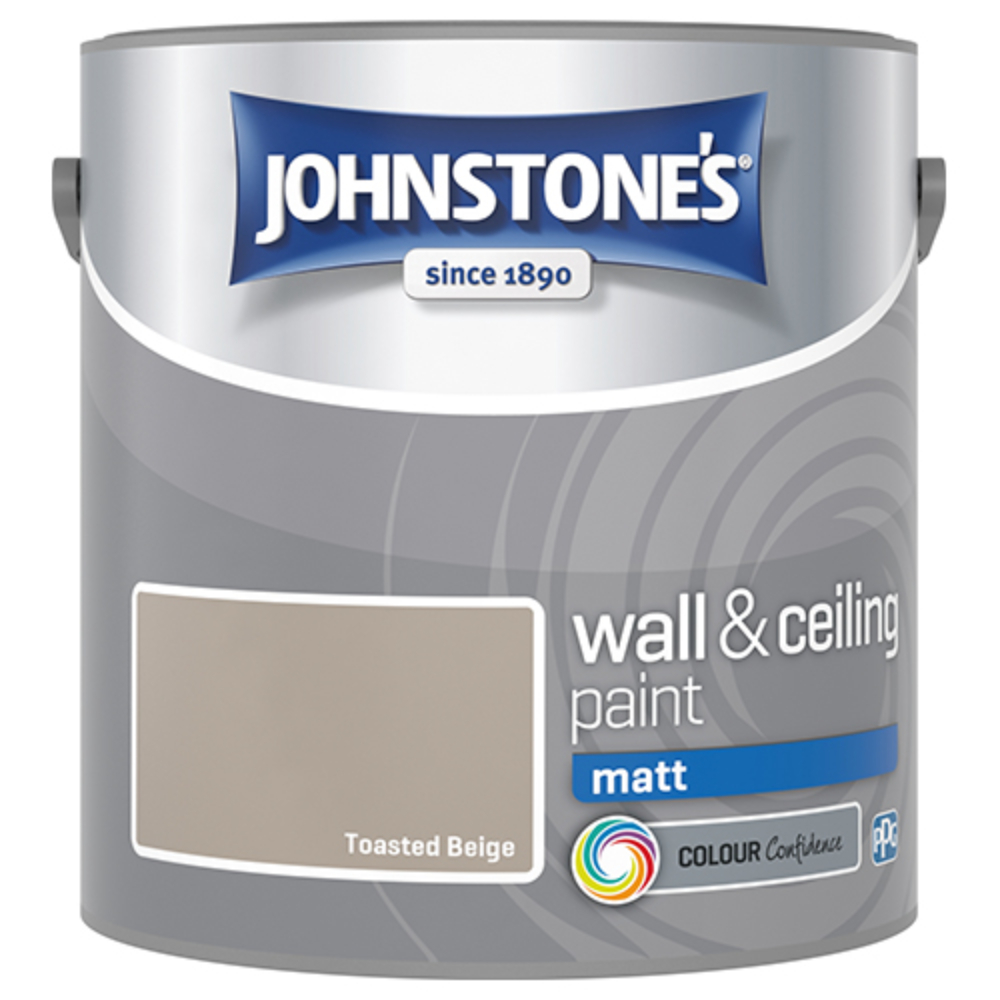 Johnstone's Walls & Ceilings Toasted Beige Matt Emulsion Paint 2.5L Image 2
