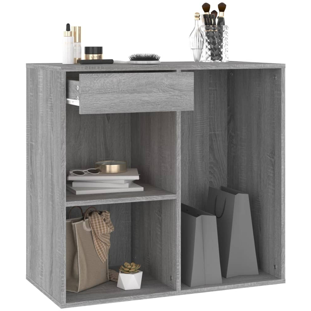 vidaXL Single Drawer 3 Shelf Grey Sonoma Cosmetic Cabinet Image 5