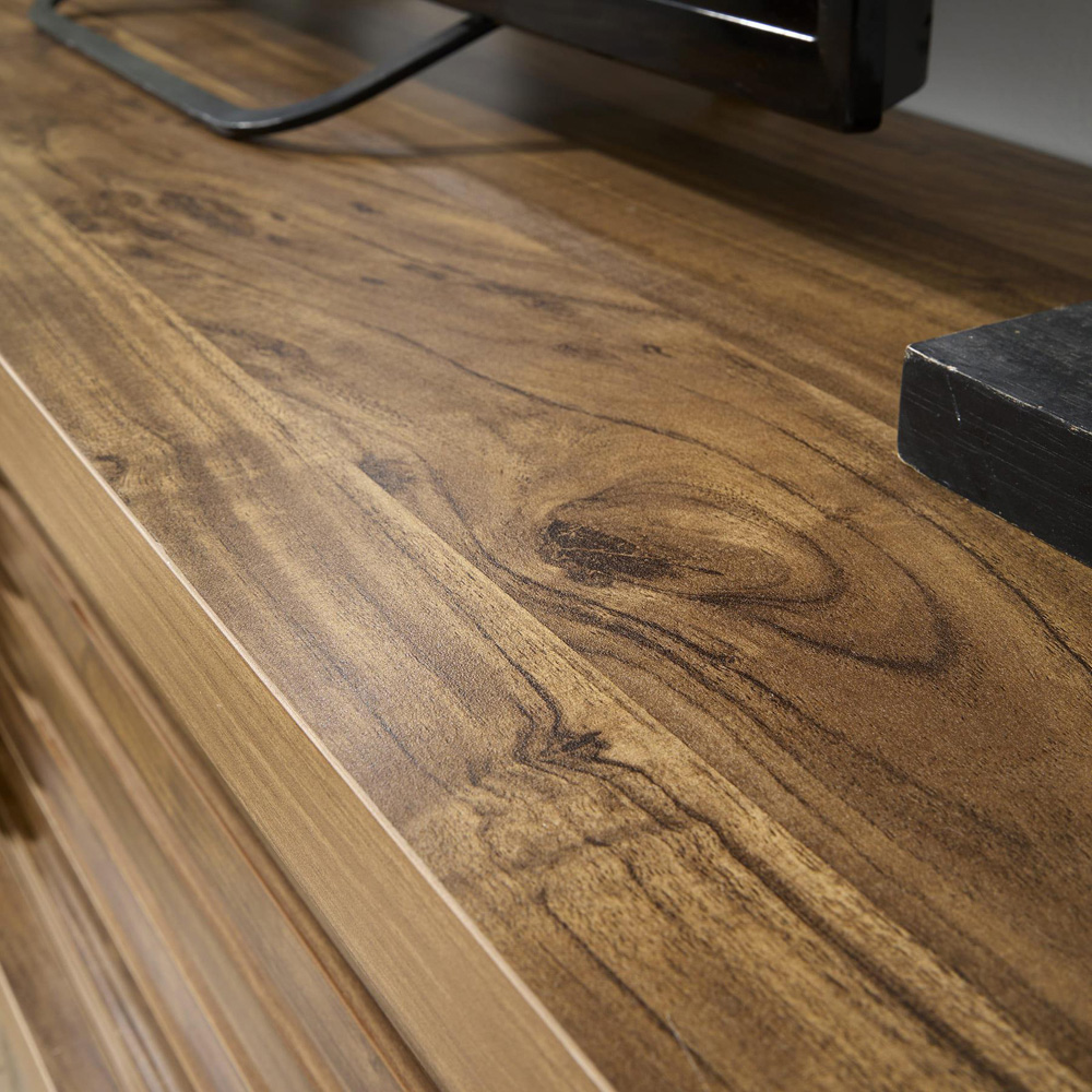 Home Source Luna 2 Sliding Door Oak TV Unit Image 5
