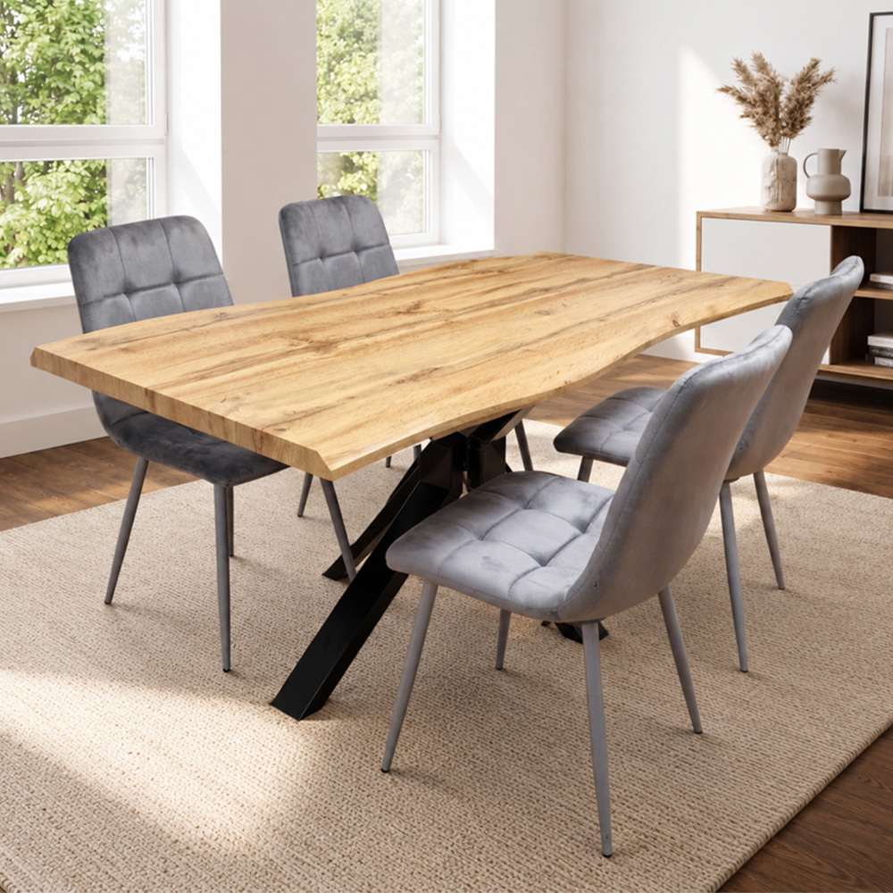 Kosy Koala 4 Seater Dining Table Set Brown and Grey Image 1