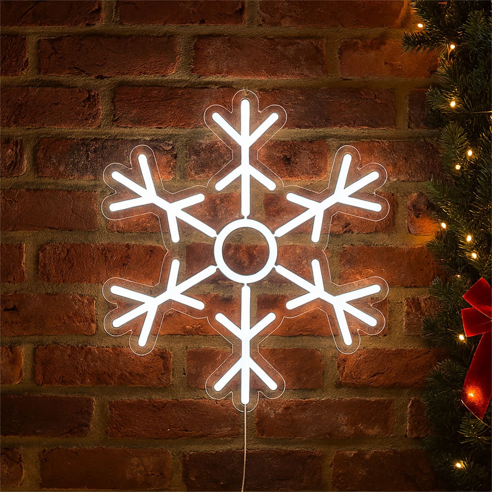 Xmas Haus Neon LED Snowflake 36 x 32cm Image 3