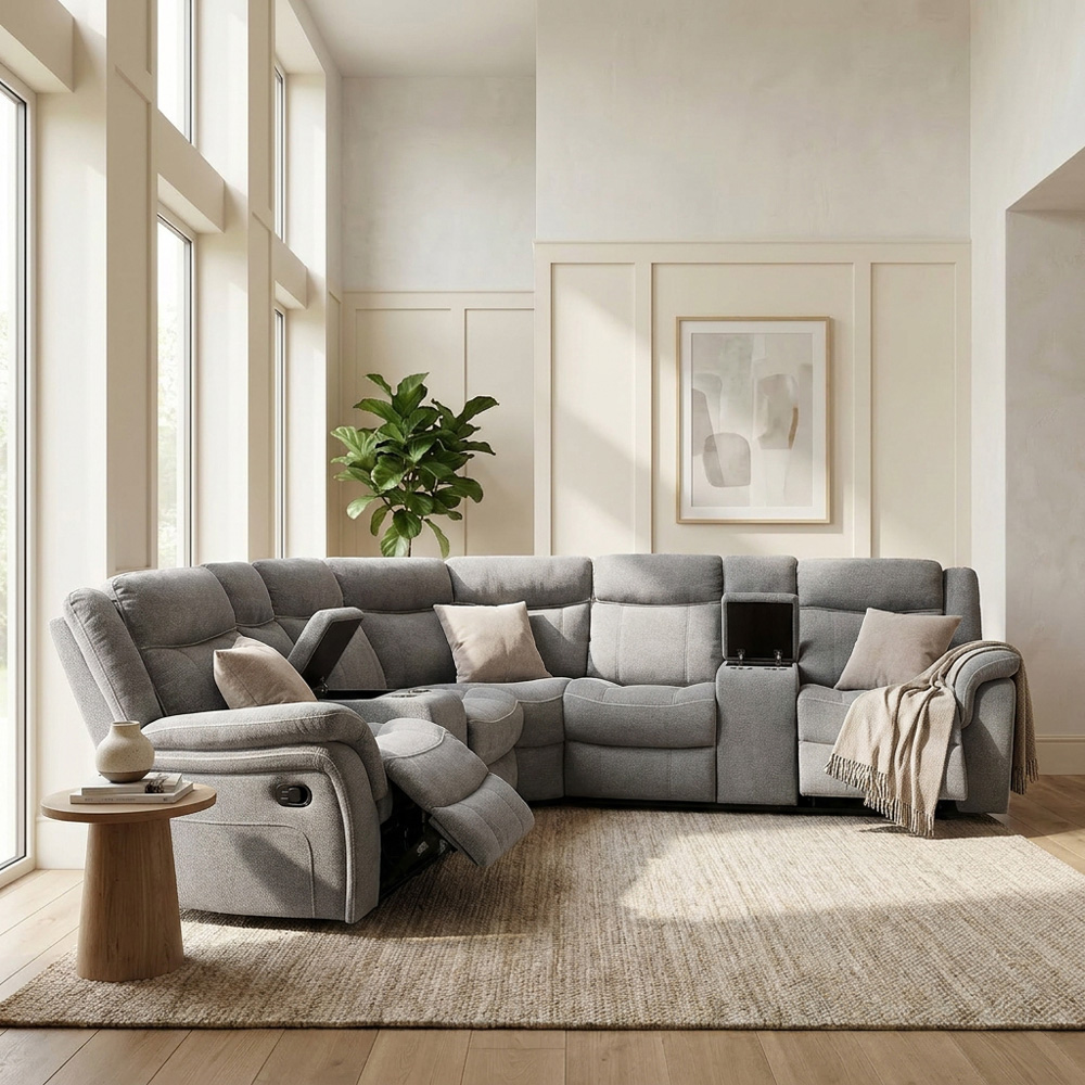 Sherford 5 Seater Grey Corner Sofa Image 3