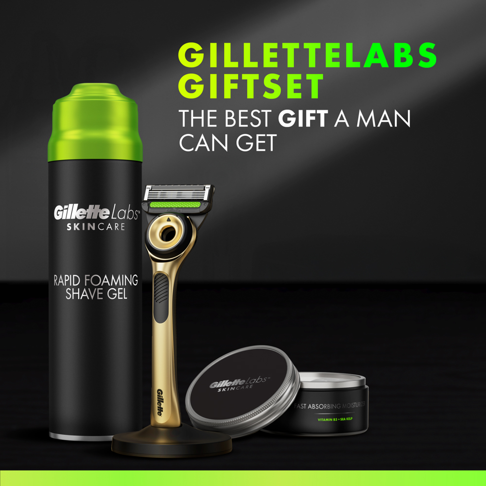 Gillette Labs Champion Gold Edition 3 Piece Exfoliating Bar Razor Shaving Kit Image 3
