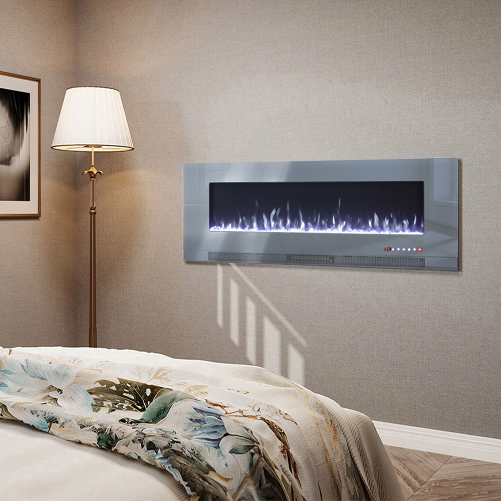 Living and Home 9 Flame Colour Grey Mounted or Inset Electric Fireplace with Legs 60 inch Image 8