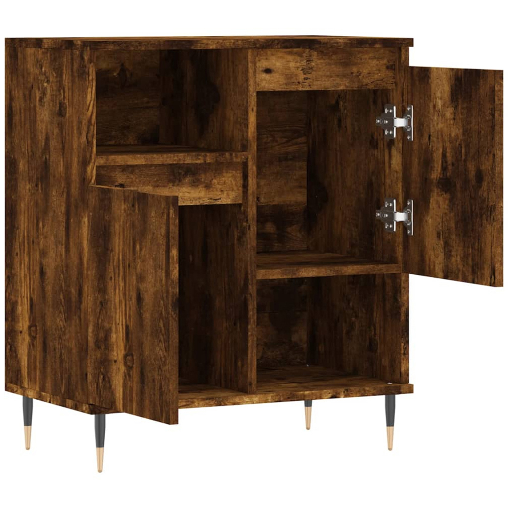 vidaXL 2 Door 2 Shelf Smoked Oak Sideboard Image 6