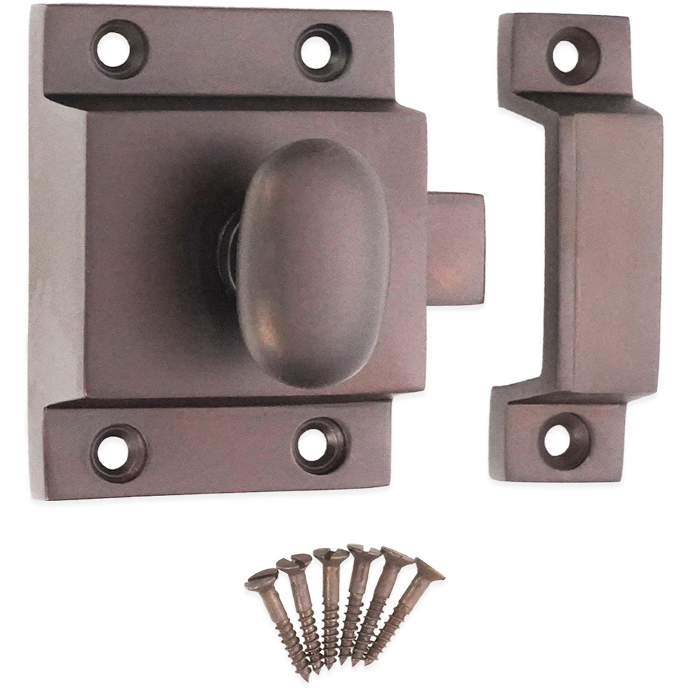Spira Brass Aged Bronze Cupboard Catch Image 4