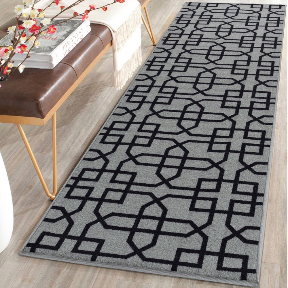 Smart Living Siam Grey and Black Gel Back Non-Slip Mat 80 x 300cm Image 2