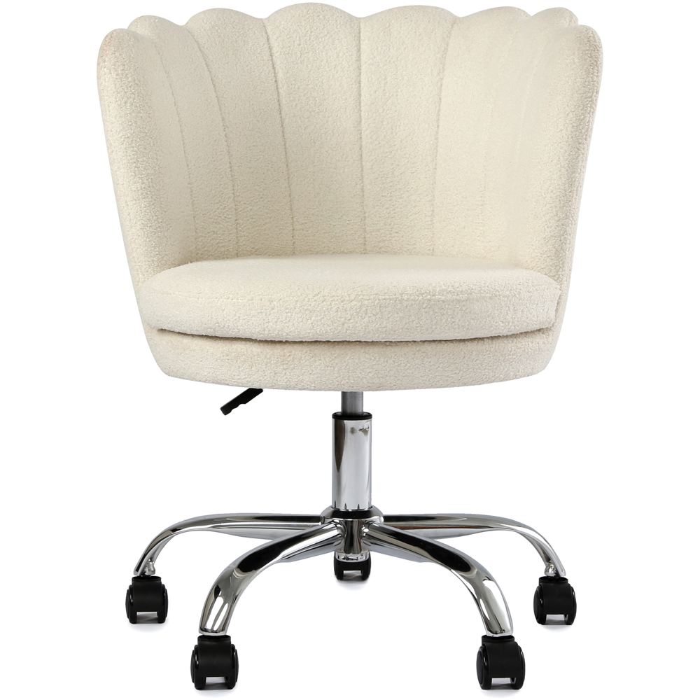 Flora White Petal Back Swivel Office Chair Image 2