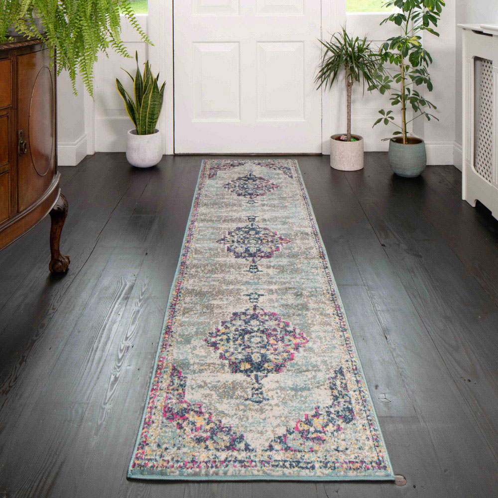 Kukoon Multicolour Traditional Medallion Rug 240 x 60cm Image 2