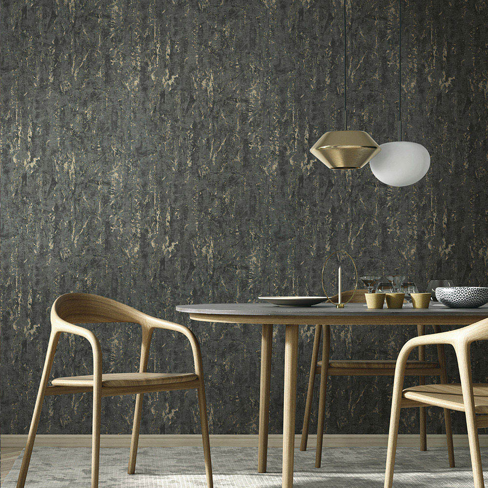 Muriva Piero Texture Black Wallpaper Image 4