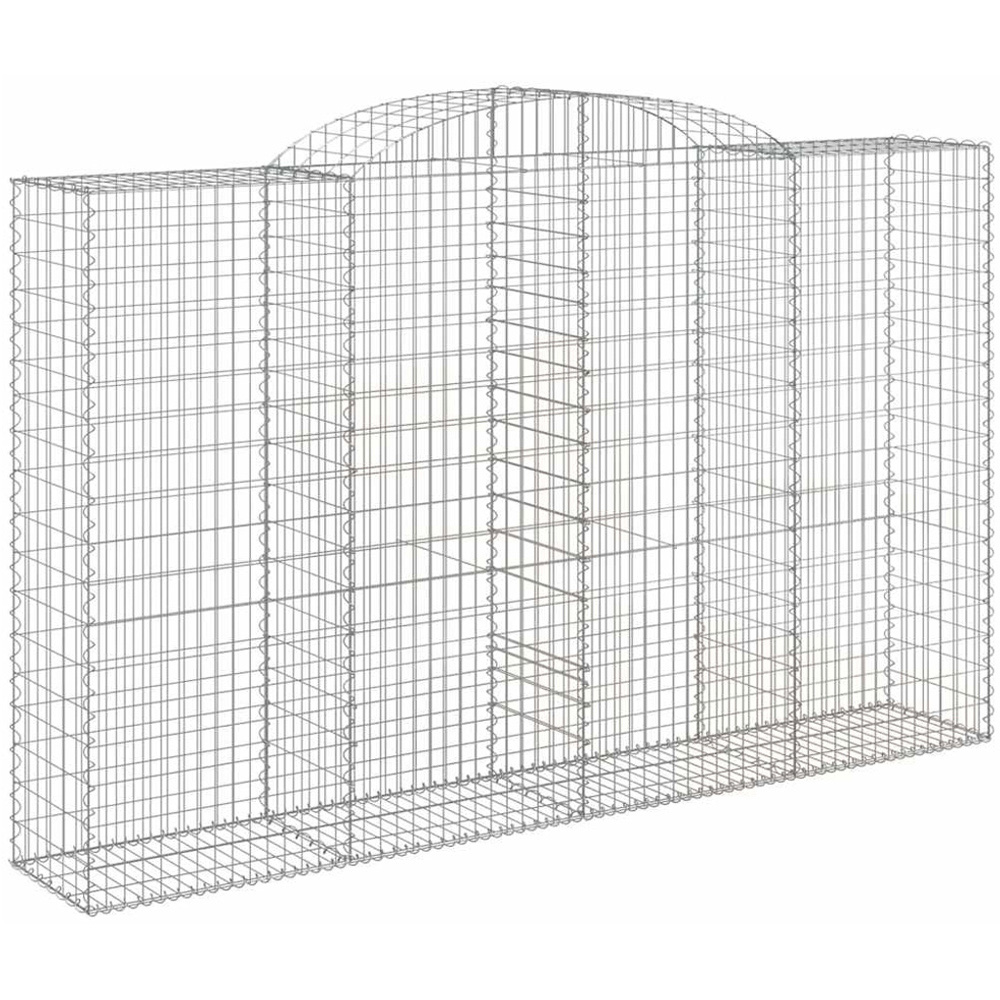 vidaXL Silver Galvanised Iron Arched Gabion Basket 300 x 50 x 180/200cm 11 Pack Image 1