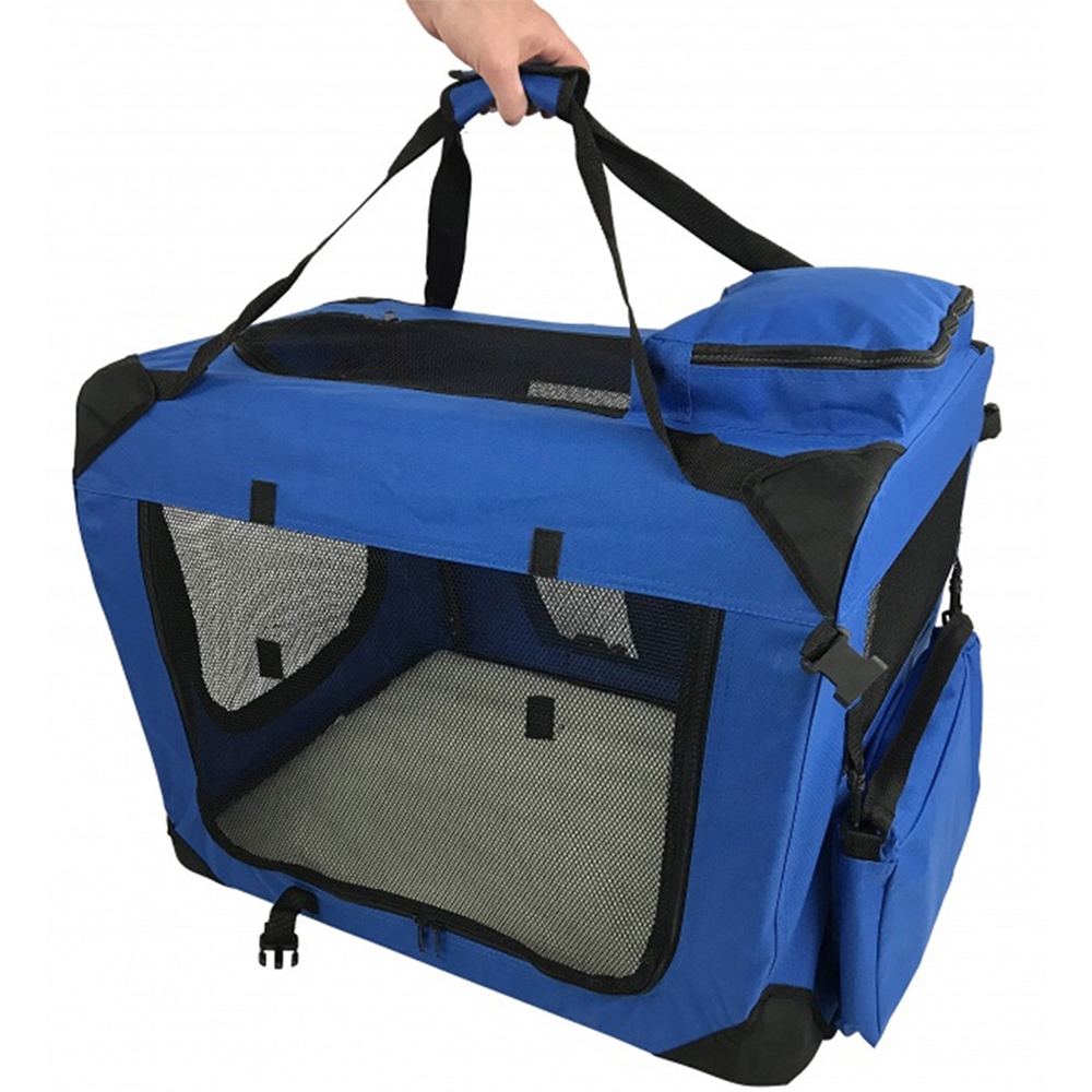 Folding Soft Crate Fabric Pet Carrier - Blue - Small Image 3