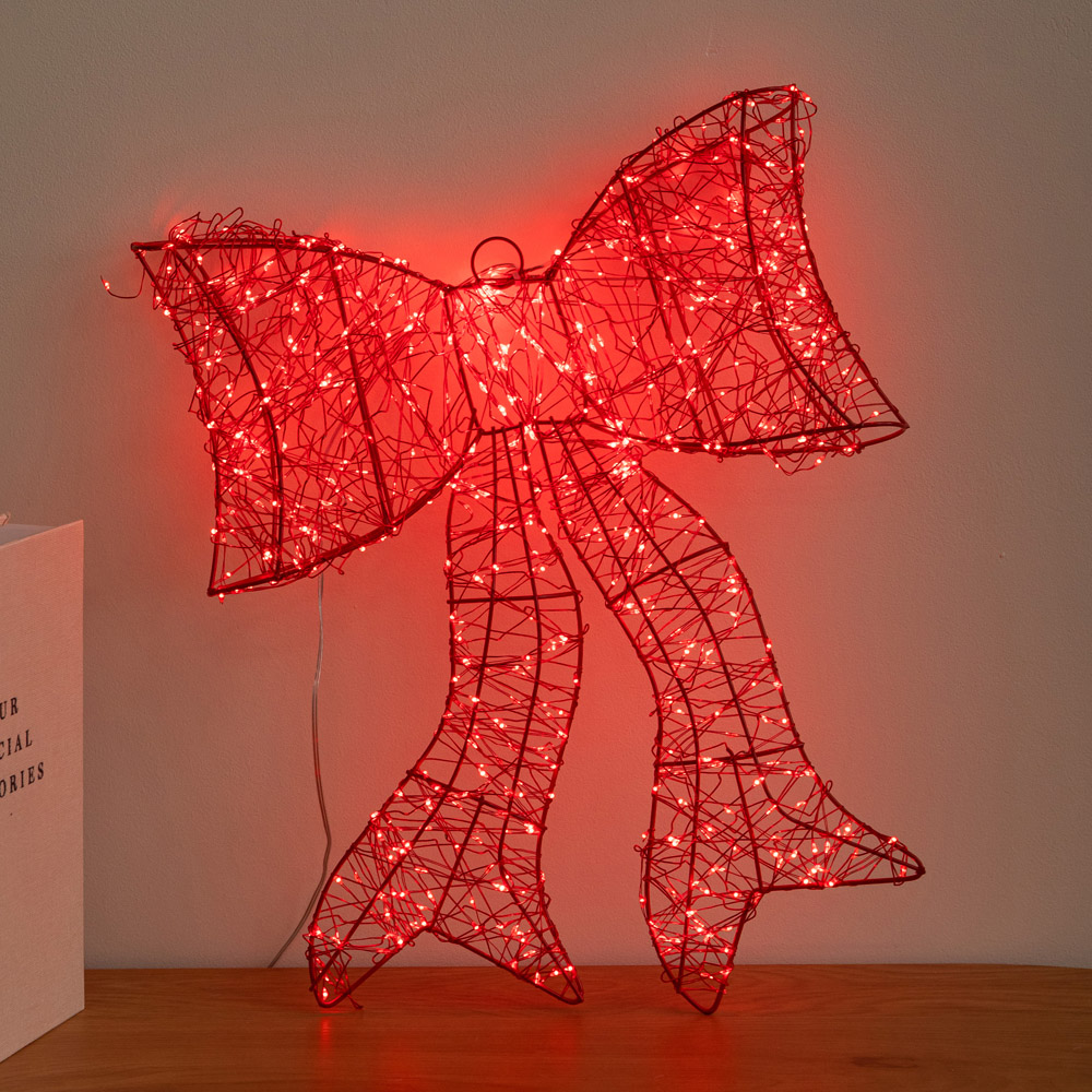 Samuel Alexander 650 Red LED Light-Up Red Christmas Bow 43cm Image 6