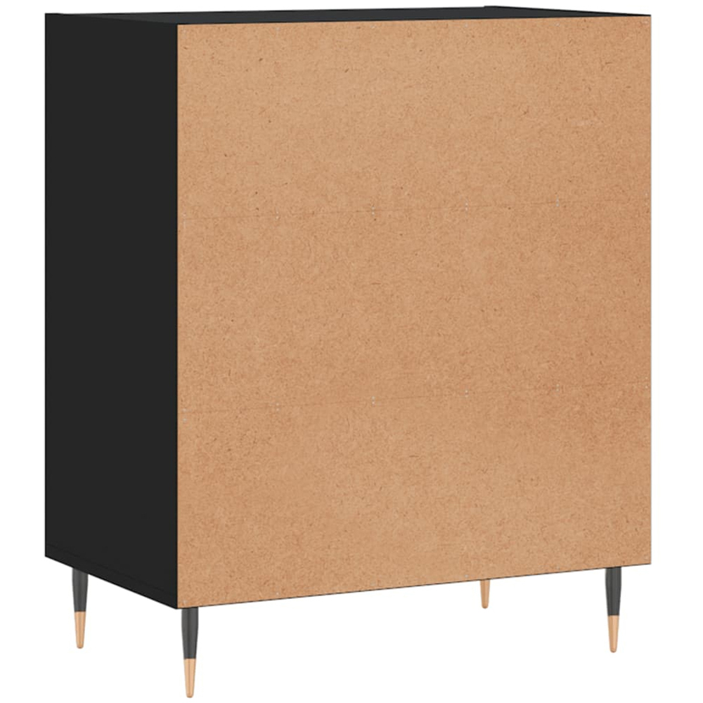 vidaXL 3 Shelf Black Wooden Sideboard with Metal Legs Image 6